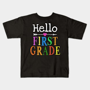 Hello 1st Grade First Day Of Back To School Teacher Student Kids T-Shirt